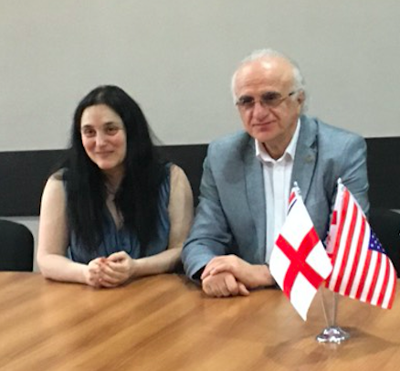 Founding director, Professor Maia Nadare and President of Grigol Robakidze University, Professor Mamuka Tavkhelidze. Credit to BRAMS/MaiaN