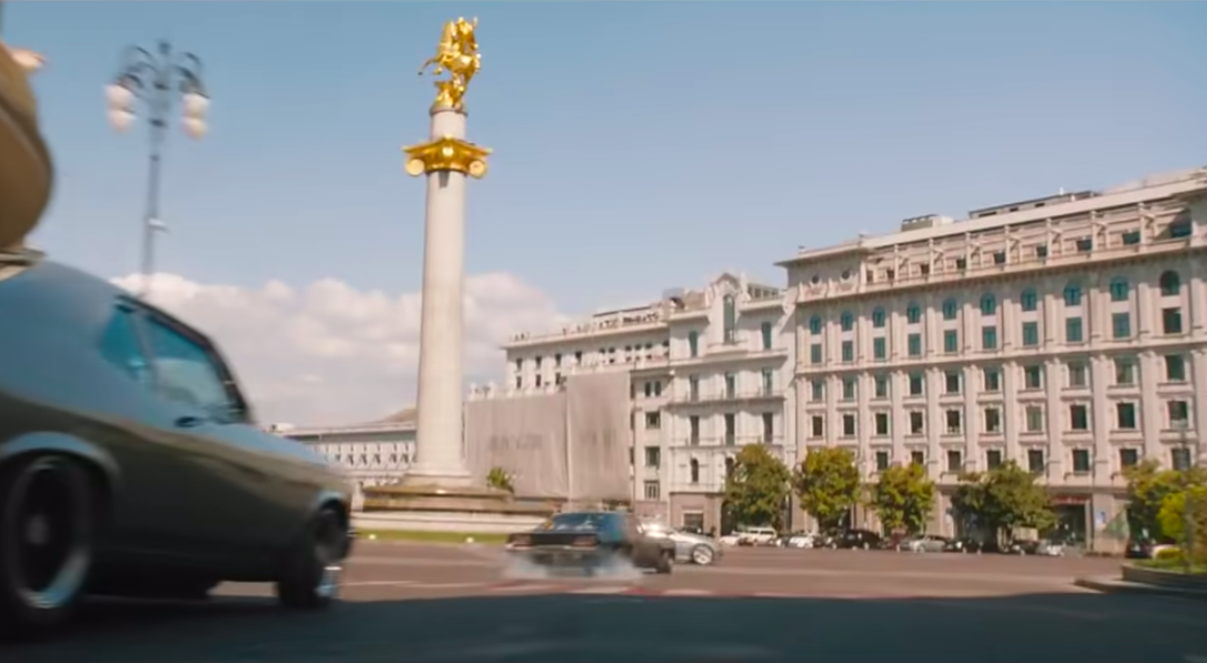 Freedom Square, Tbilisi (F&F9 Trailer). Credit to Universal Pictures