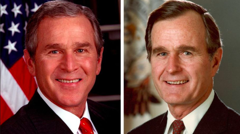 George Bush Jr (left) and George Bush Sr (right)