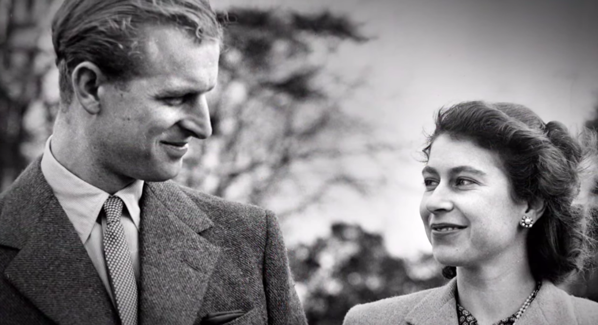 Prince Philip and Elizabeth on the day of their engagement. Screengrab from the Royal Family's YouTube channel