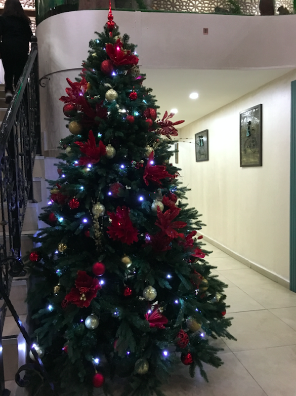 Christmas tree in Khinkali House Iveroni, Tbilisi. Credit: BRAMS/MN