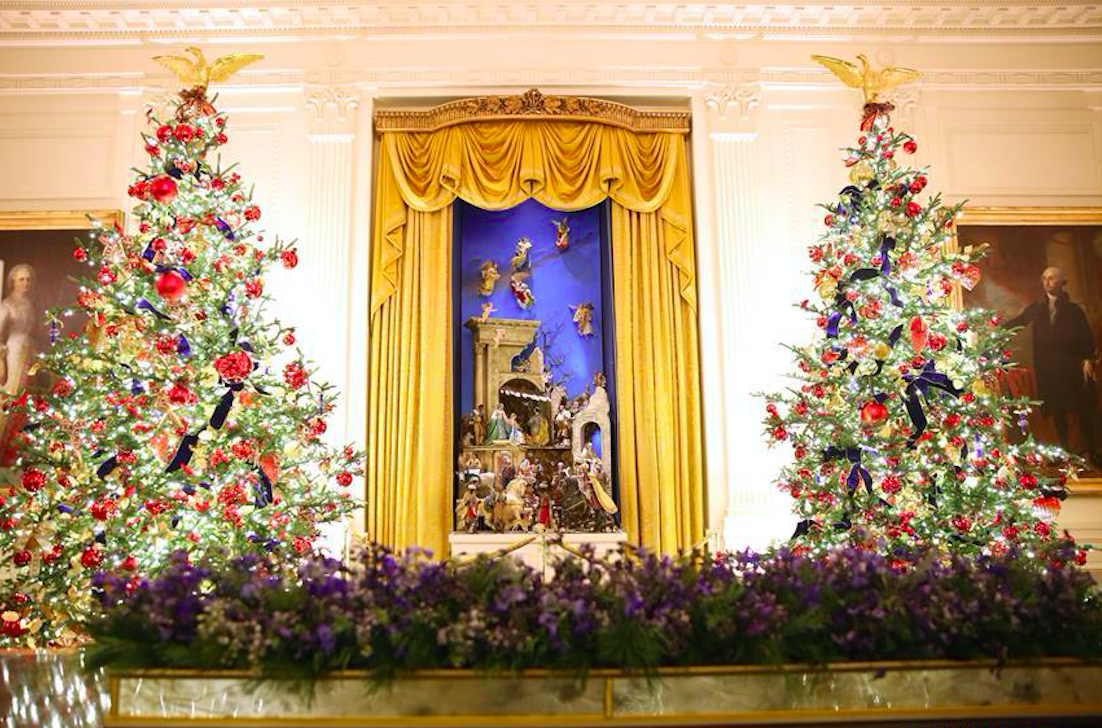 Christmas decorations at the White House on 2 Dec 2019. Credit: Xinhua/Hu Yousong