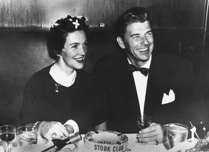 Nancy and Ronald Reagan at the Stork Club before been married, in the 1950s. Credit to Corbis via Getty Images