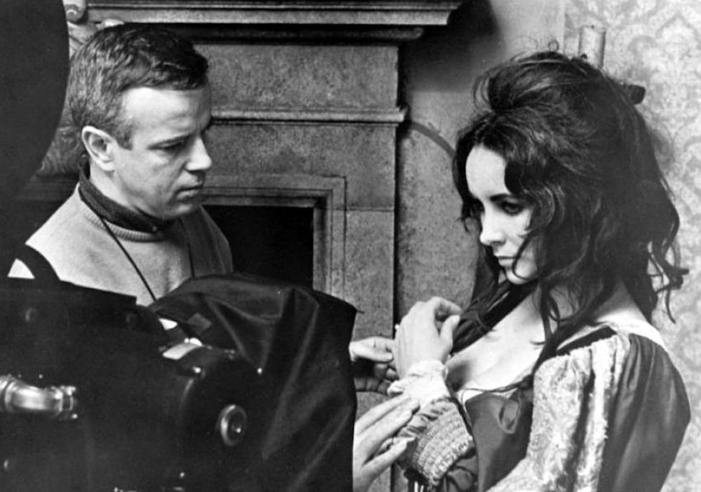 Franco Zeffirelli with Elizabeth Taylor on the set of "Taming of the Shrew". Credit: Pinterest